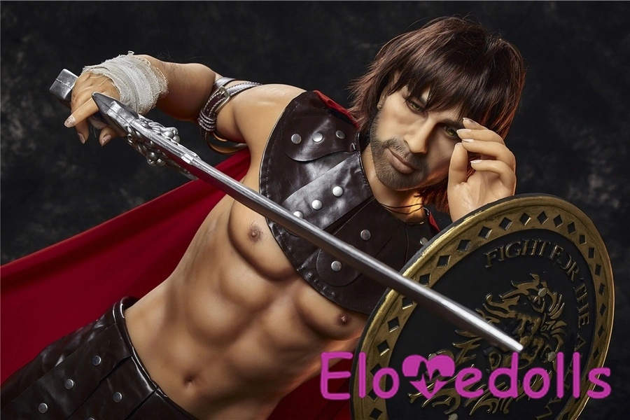 Galeri Boneka Seks Pria 162cm TPE Mata Abu-abu, Bibir Penuh Atletik 3