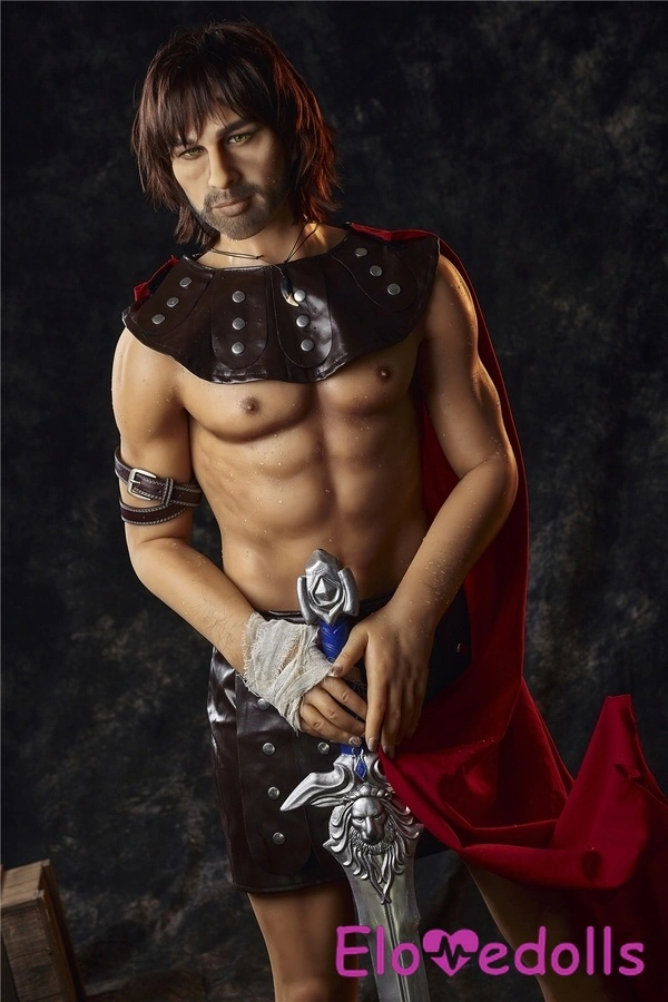 Boneka Seks Pria TPE Mata Abu-abu 162cm, Bibir Penuh Atletik, Detail Tampilan 2