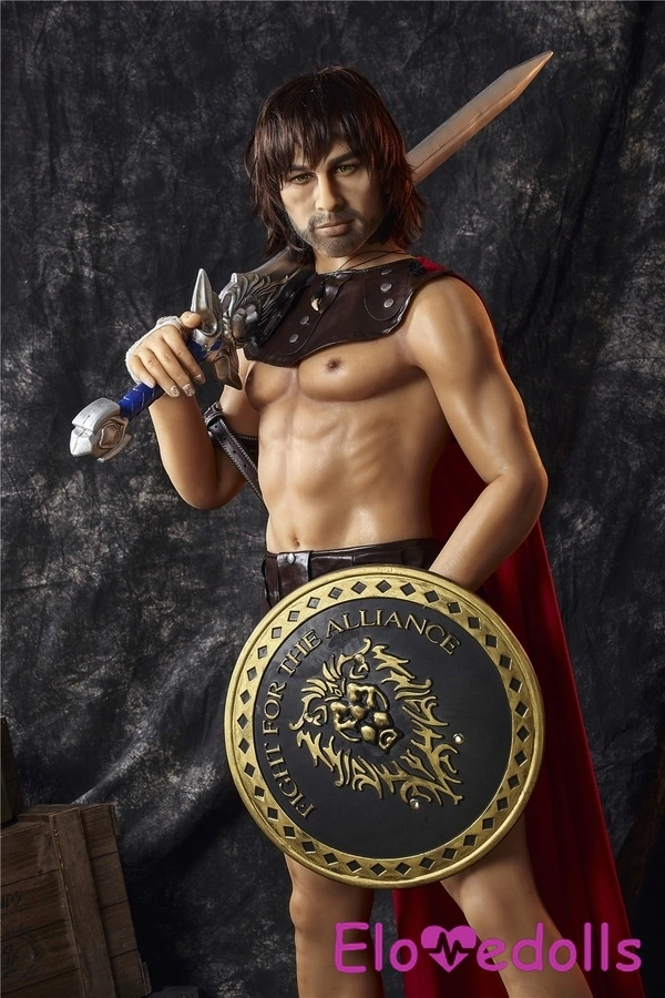 Boneka Seks Pria TPE Atletik 162cm, Bibir Penuh, Mata Abu-abu, Tampilan Detail 7