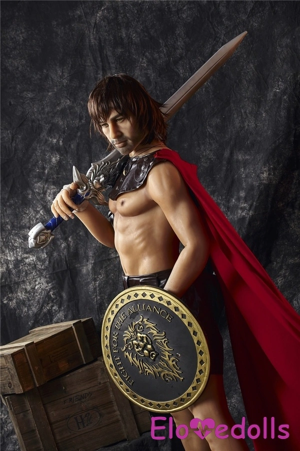 Boneka Seks Pria Mata Abu-abu Atletik TPE 162cm Bibir Penuh Detail Tampilan 8