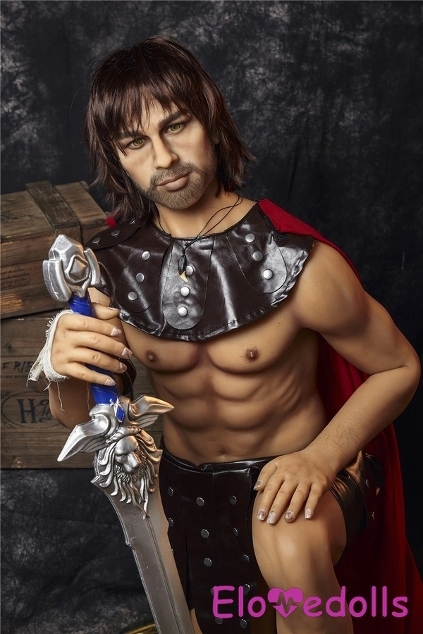 Boneka Seks Pria TPE Mata Abu-abu 162cm, Bibir Penuh Atletik, Detail Tampilan 10