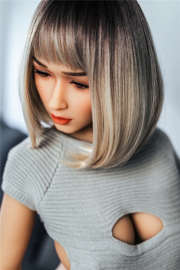 160cm F Cup TPE Thin Lips Blonde Gray Eyes BBW Sex Doll Gallery 5