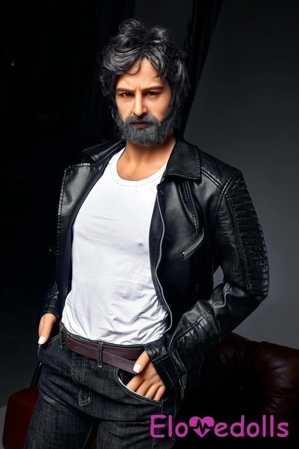 Galeri Boneka Seks Pria Mata Abu-abu Atletik TPE 175cm 2