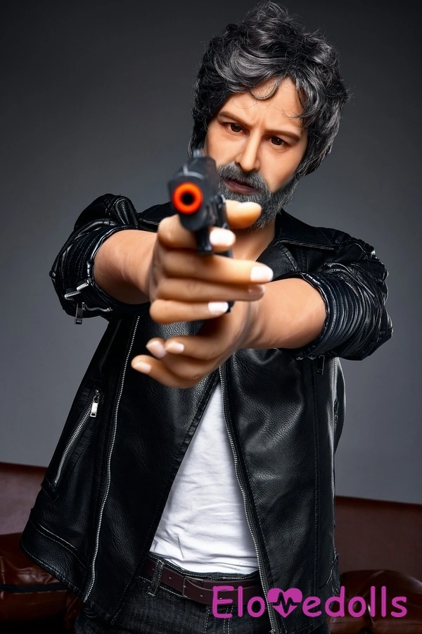 Galeri Boneka Seks Pria TPE Abu-abu, Bibir Penuh, Mata, 175cm 7