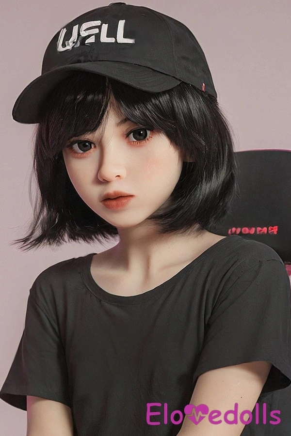 132cm A Cup TPE Small Breasts Black Gray Eyes Japanese Sex Doll Gallery 2