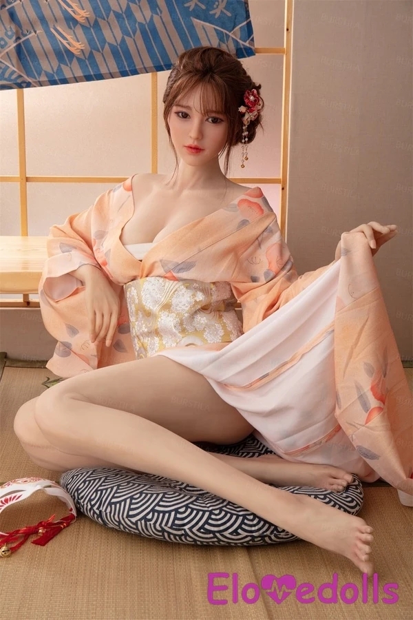 TPE adult doll Stella showing compact 148cm size and standing feet