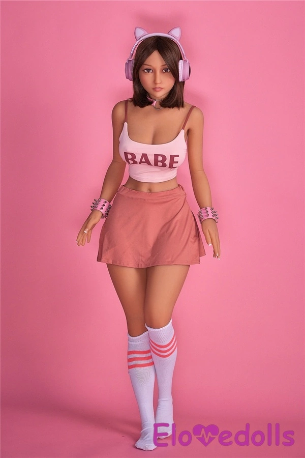 ตุ๊กตาเซ็กส์ที่ดีที่สุด ขนาด 153 ซม. ตาสีชมพูอำพัน TPE หน้าอกเล็ก