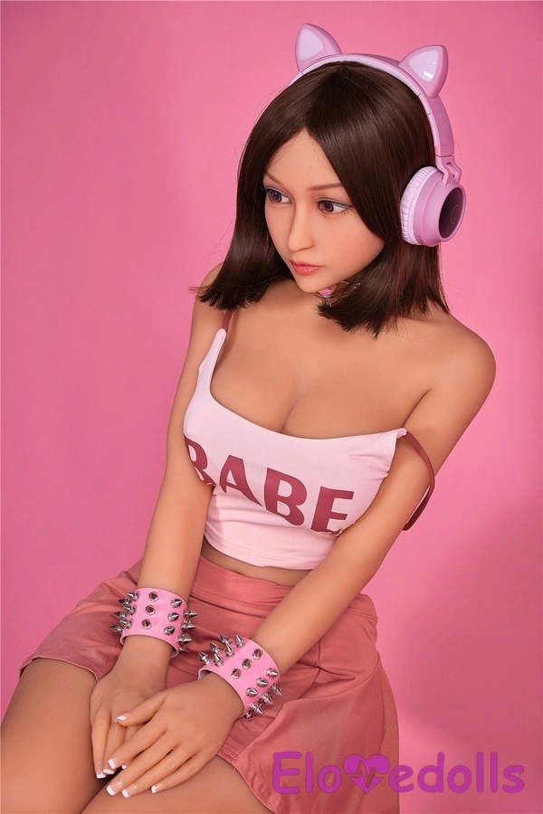 153cm TPE Amber Eyes Petite Pink Best Sex Dolls Detail View 4