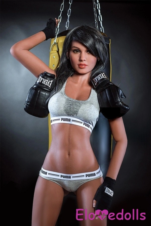 ตุ๊กตาเซ็กส์ TPE ทรงสมจริง ขนาด 166 ซม. คัพ B ทรงมินิมอล สีน้ำตาลเข้ม ริมฝีปากบาง หน้าอกเล็ก