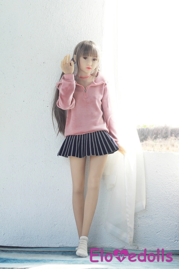 100cm A Cup TPE Medium Breasts Gray Eyes Petite Mini Sex Doll Gallery 4