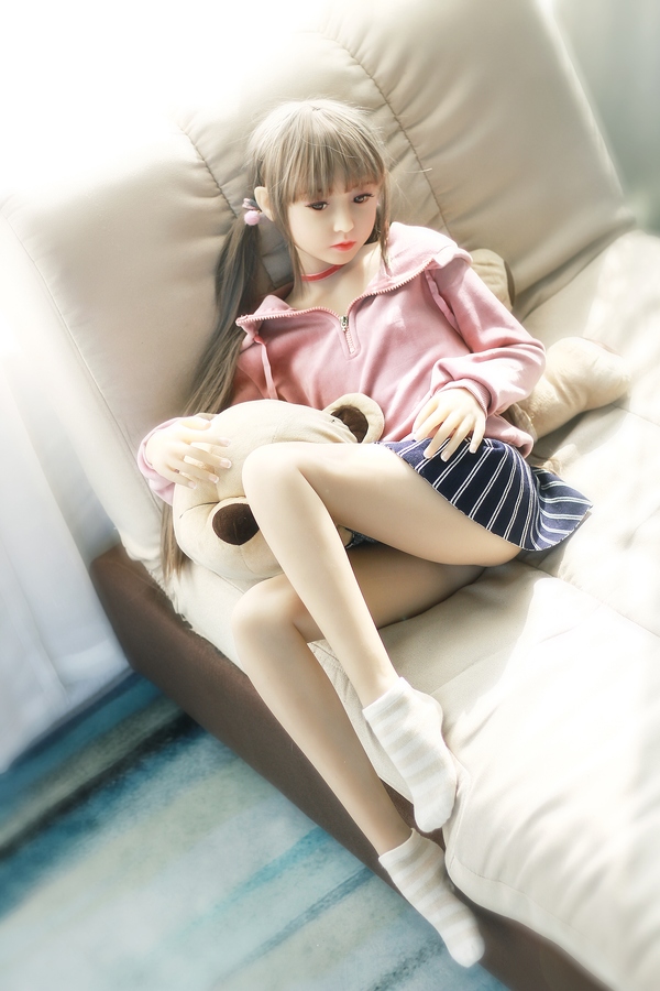 100cm A Cup TPE Gray Eyes Petite Mini Sex Doll Gallery 5