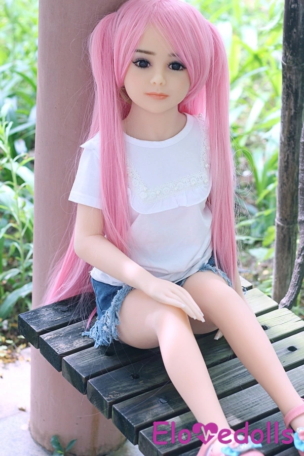 100cm A Cup TPE Small Breasts Thin Lips Black Mini Sex Doll Gallery 6