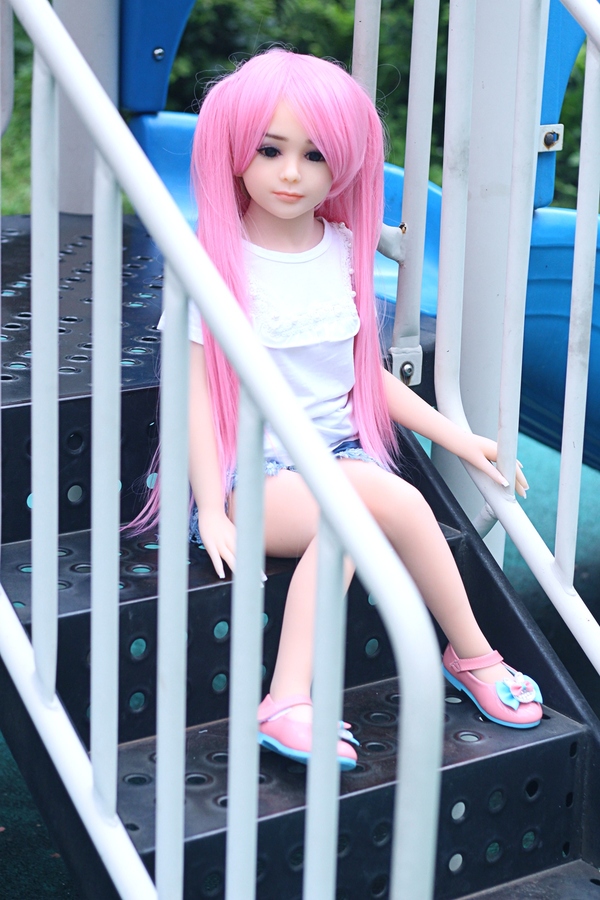 100cm A Cup TPE Gray Eyes Small Breasts Black Mini Sex Doll Detail View 9