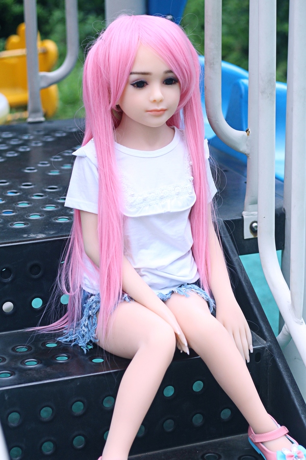 100cm A Cup TPE Gray Eyes Small Breasts Black Mini Sex Doll Detail View 10