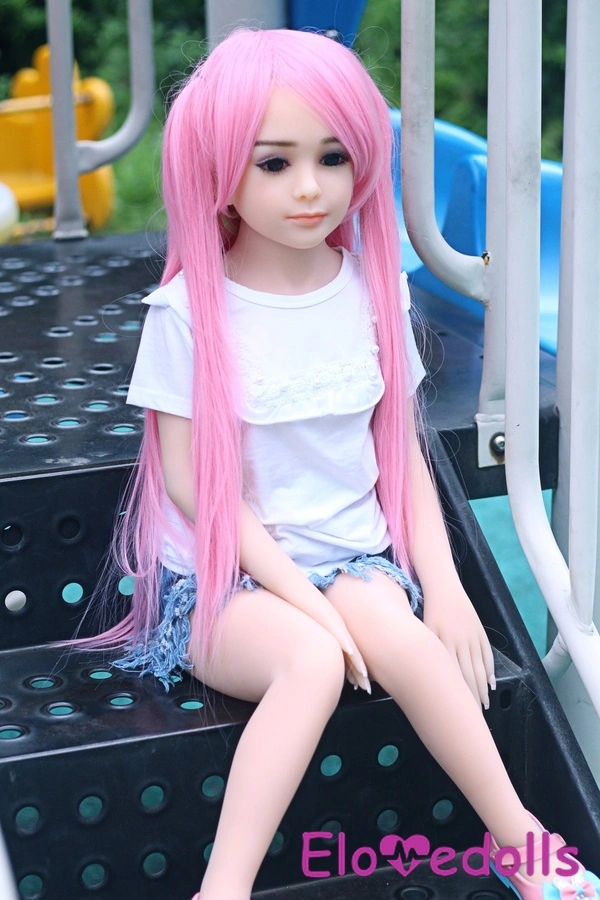 100cm A Cup TPE Gray Eyes Small Breasts Black Mini Sex Doll Detail View 10