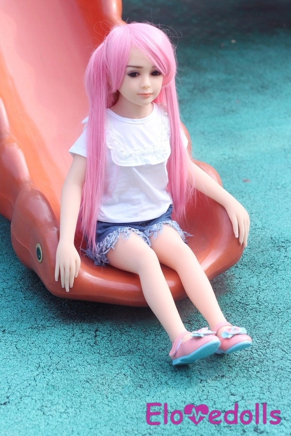 100cm A Cup TPE Thin Lips Black Gray Eyes Mini Sex Doll Detail View 12