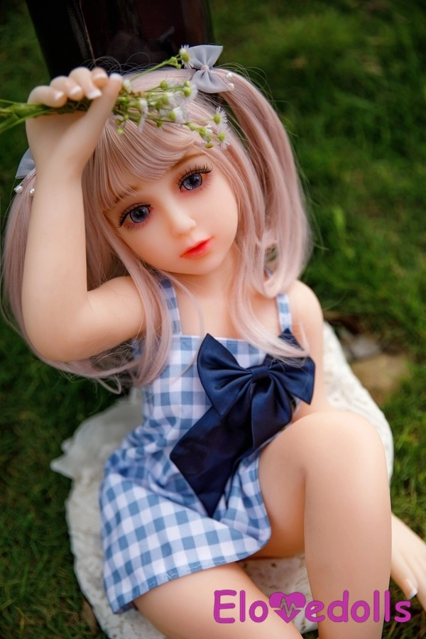 70cm B Cup TPE Thin Lips Small Breasts Blue Eyes Mini Sex Doll Gallery 3