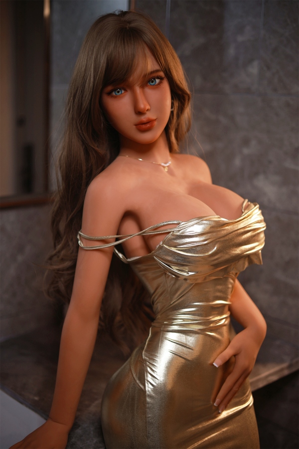 162cm D Cup TPE Amber Eyes Brunette Voluptuous Sex Doll Detail View 4