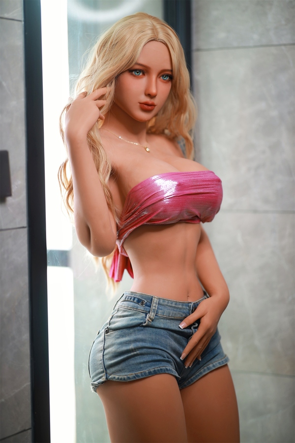 162cm D Cup TPE Thin Lips Amber Eyes Blonde Real Doll Detail View 5