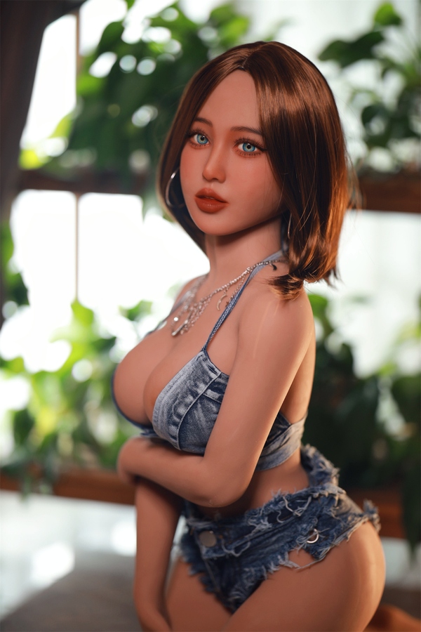 53cm C Cup TPE Petite Breasts Amber Eyes Brunette Realistic Sex Doll Gallery 7