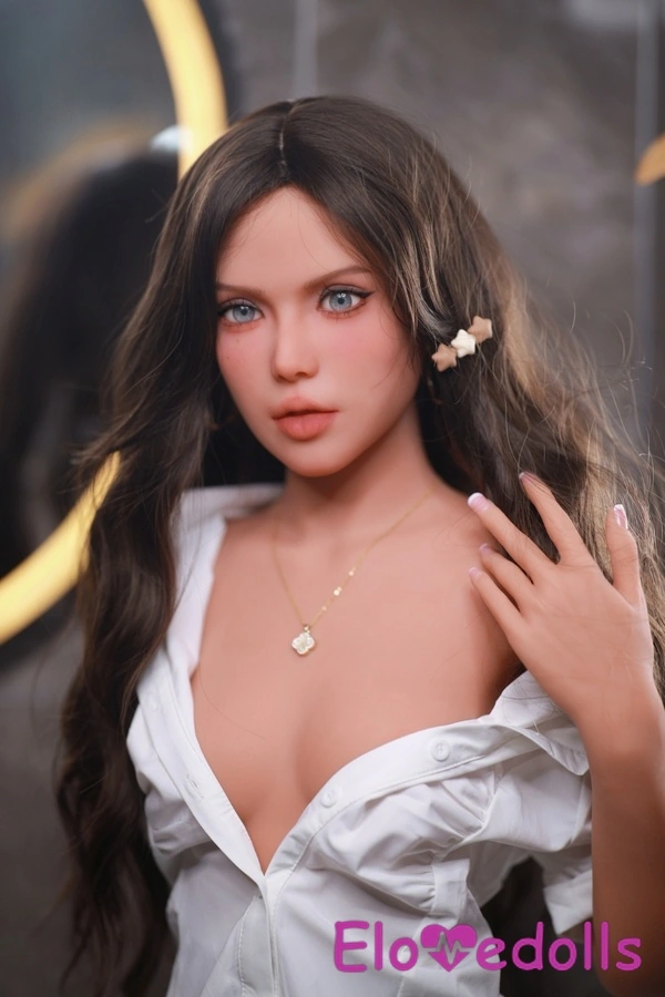 157cm C Cup TPE Brunette Blue Eyes Natural Lips BBW Sex Doll Detail View 4