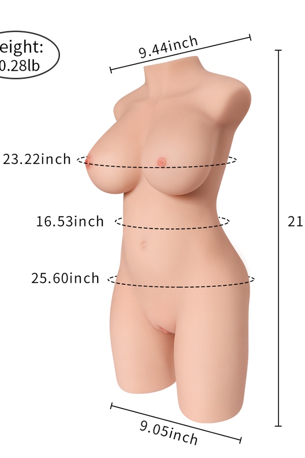 55cm C Cup TPE Voluptuous Thin Lips Blue Eyes Sex Doll Torso Product