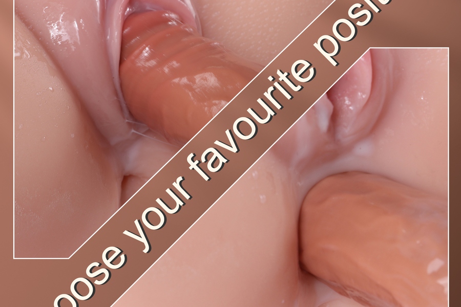 45cm C Cup TPE Small Breasts Amber Eyes Voluptuous Sex Doll Torso Detail View 2