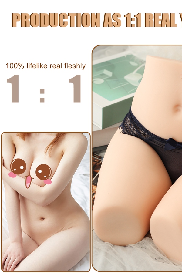 35cm TPE Gray Eyes Voluptuous Thin Lips Sex Doll Torso Gallery 4