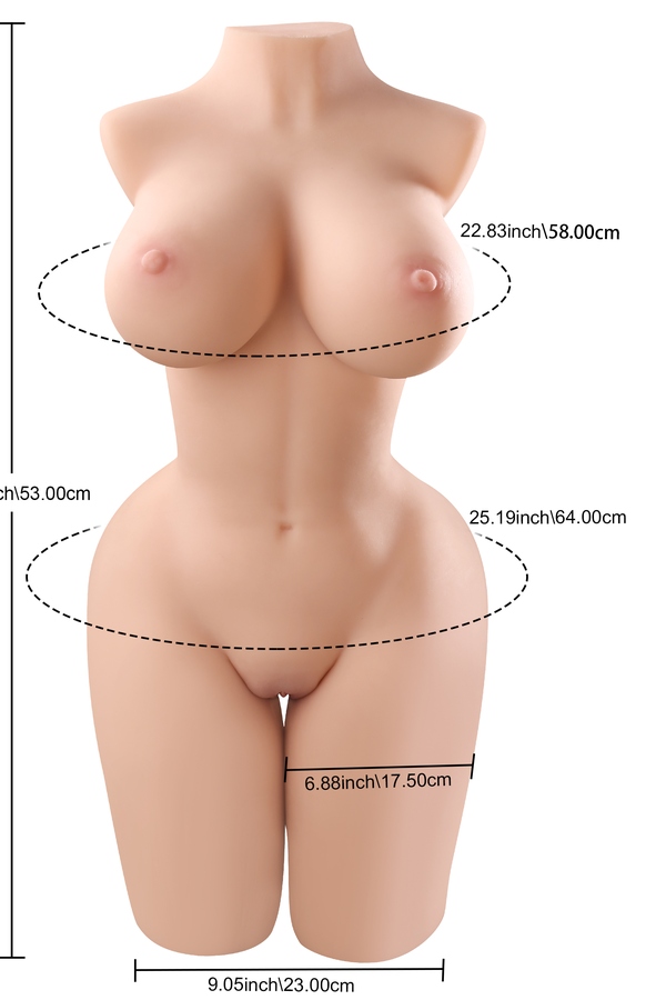 53cm C Cup TPE Voluptuous Blonde Thin Lips Sex Doll Torso Detail View 2
