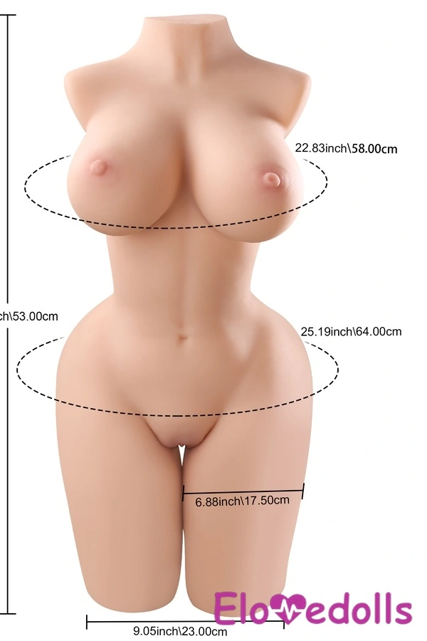 53 см C Cup TPE Чутлива блондинка з тонкими губами, секс-лялька, детальний вигляд торса, вид 2