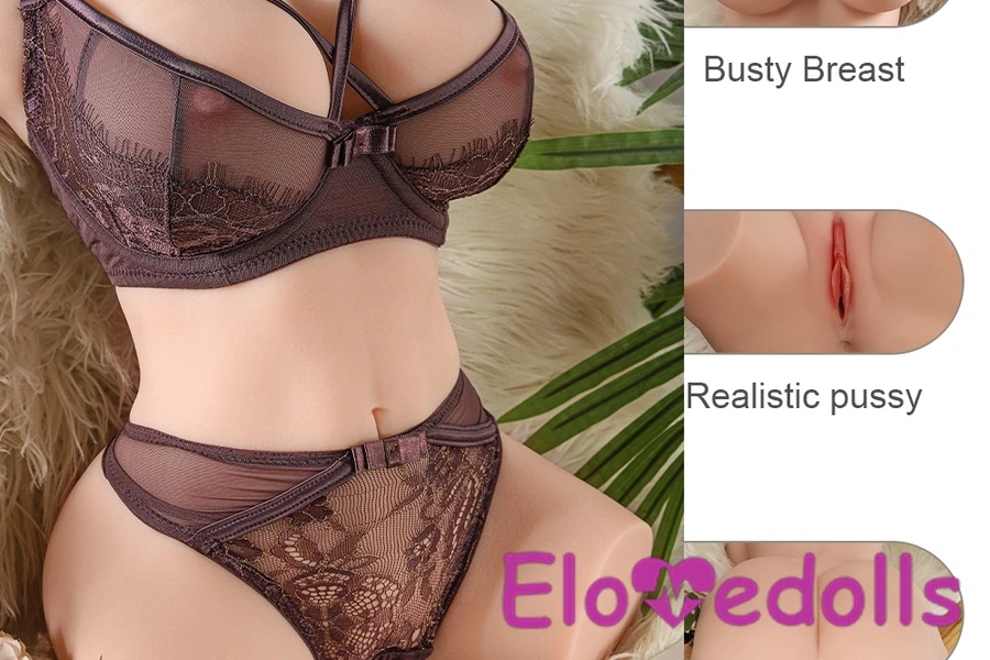 Galeri Torso Boneka Seks Brunette Mata Amber Menggairahkan 31cm C Cup TPE 3
