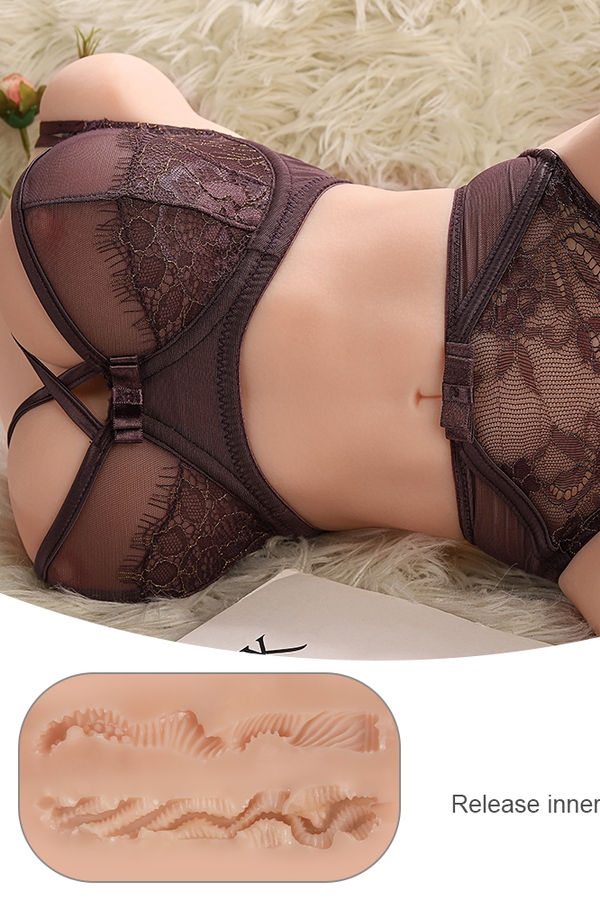 31cm C Cup TPE Brunette Petite Breasts Thin Lips Sex Doll Torso Gallery 6