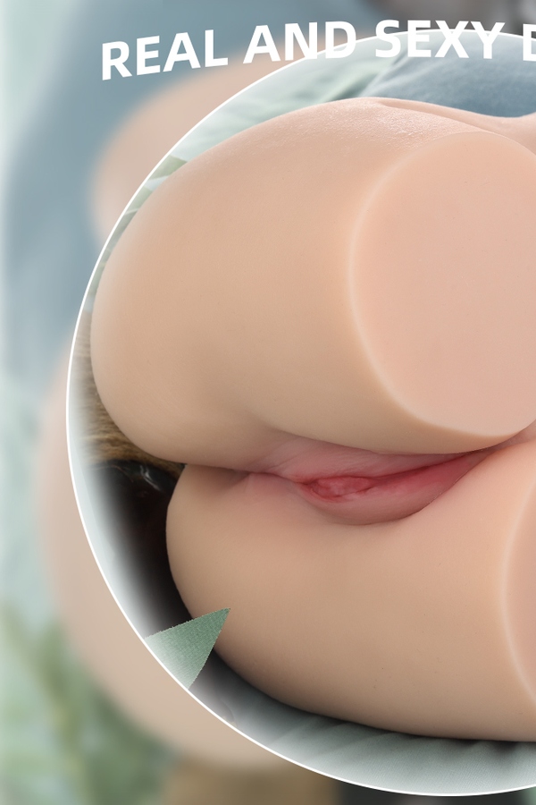 21cm TPE Gray Eyes Blonde Glossy Lips Sex Doll Torso Gallery 5