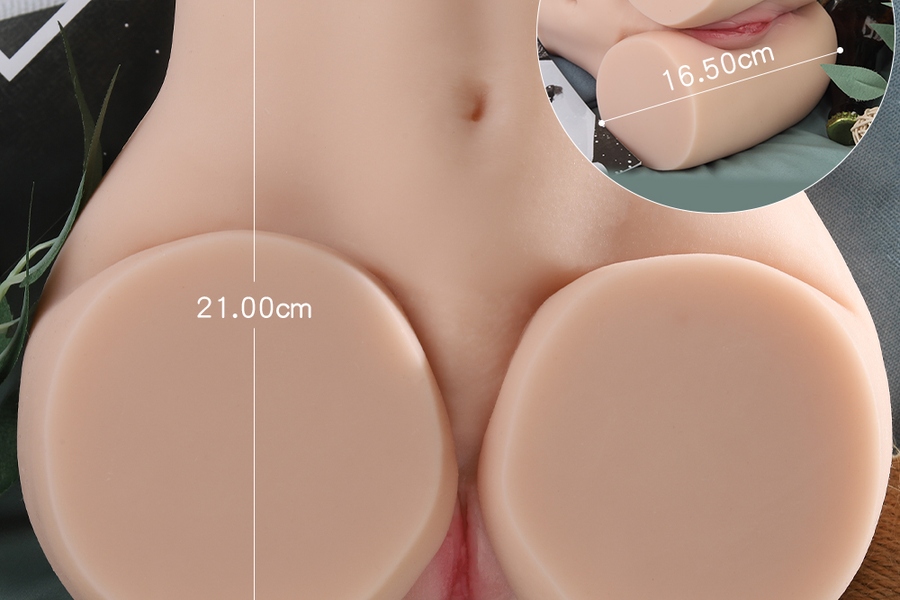21cm TPE Glossy Lips Voluptuous Gray Eyes Sex Doll Torso Detail View 2