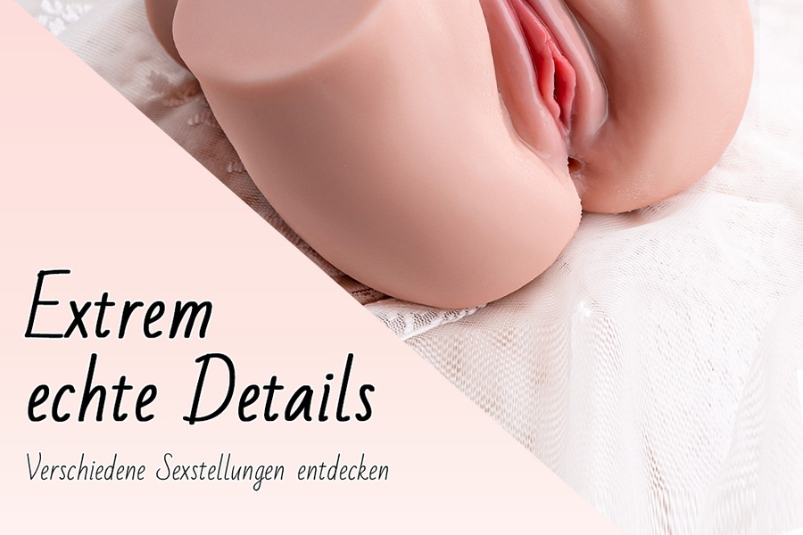 19cm TPE Thin Lips Pink Gray Eyes Sex Doll Torso Gallery 4