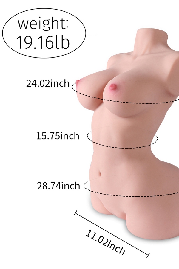 5cm B Cup TPE Amber Eyes Voluptuous Thin Lips Sex Doll Torso Gallery 7