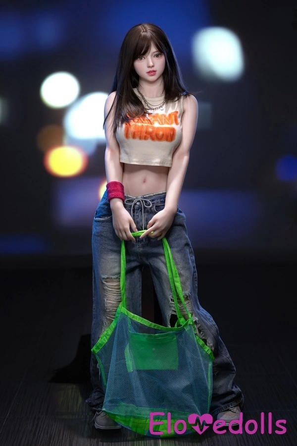 157cm B Cup TPE Πράσινα μάτια Μαύρα μικρά στήθη Προϊόν κούκλας σεξ