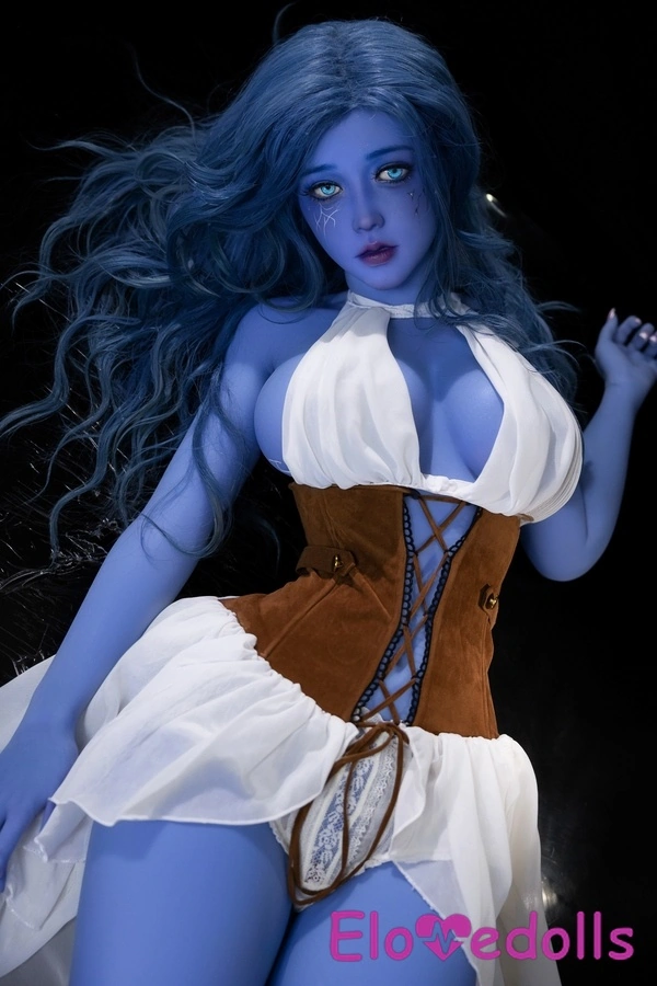 جزئیات عروسک جنسی سفارشی ساعت شنی سفید چشم آبی مدل D Cup TPE با ابعاد ۱۶۰ سانتی‌متر، ۵