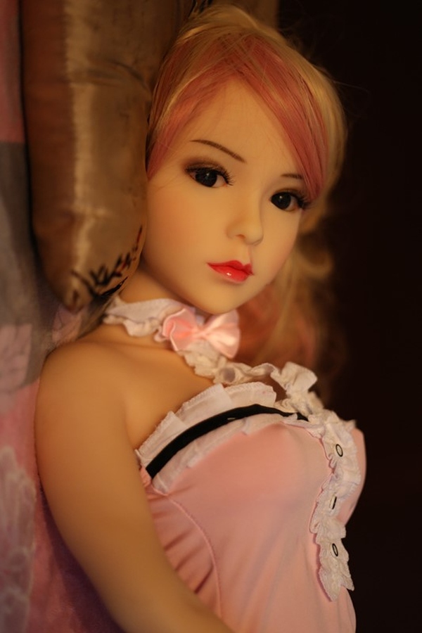 100cm B Cup TPE Petite Breasts Amber Eyes Pink Mini Sex Doll Gallery 3