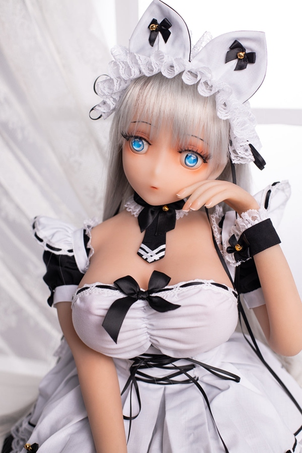70cm B Cup TPE Petite Gray Eyes Thin Lips Mini Sex Doll Gallery 8