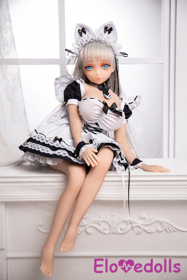 گالری عروسک جنسی کوچک 70 سانتی‌متری B Cup TPE با چشمان سفید خاکستری 9