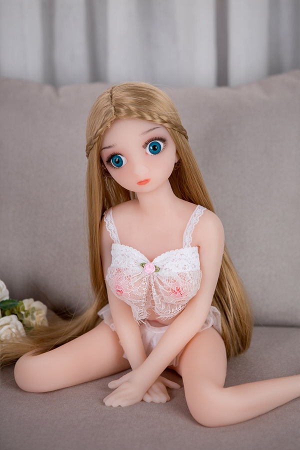 70cm B Cup TPE Small Breasts Petite Amber Eyes Mini Sex Doll Gallery 3