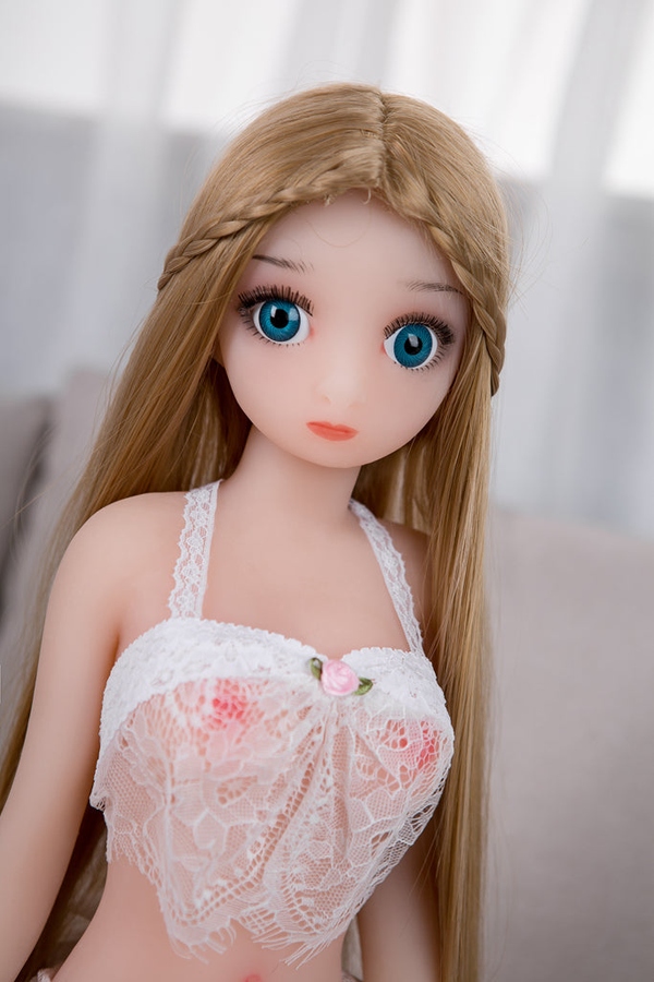 70cm B Cup TPE Thin Lips Small Breasts Blonde Mini Sex Doll Detail View 5