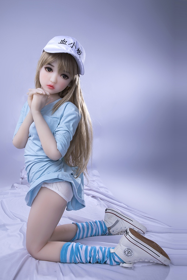 100cm C Cup TPE Blonde Gray Eyes Petite Asian Sex Doll Detail View 5