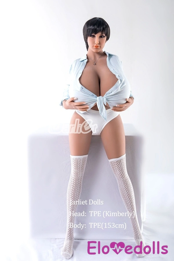 153cm F Cup TPE Glossy Lips Black Amber Eyes Big Booty Sex Doll Detail View 6