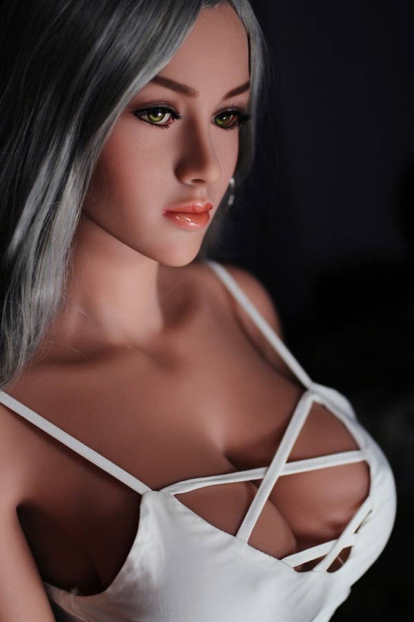 158cm D Cup TPE Gray Eyes Voluptuous White Lifelike Sex Doll Gallery 5