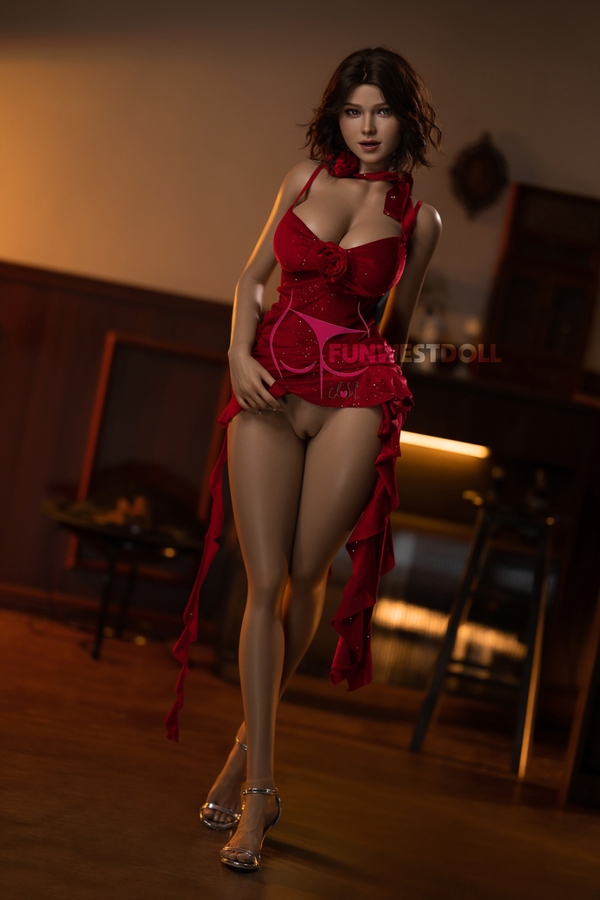 157cm G Cup Silicone Brunette Amber Eyes Petite BBW Sex Doll Gallery 9