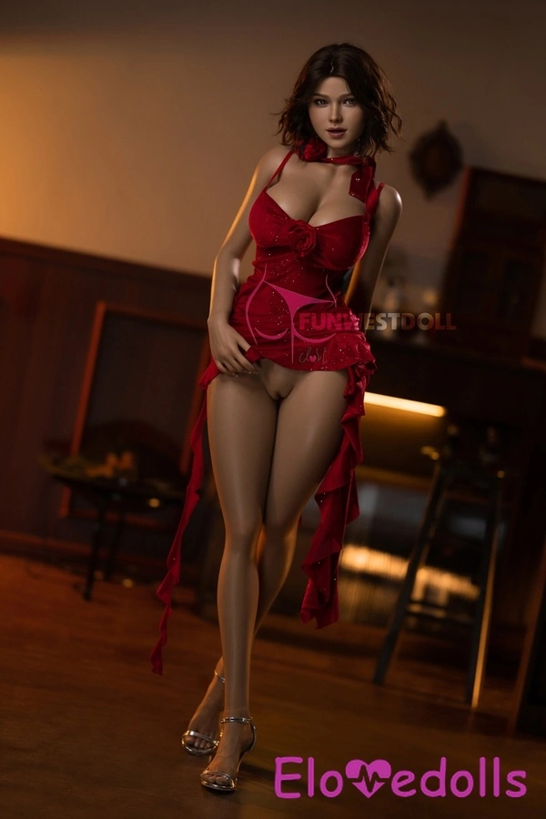 157cm G Cup Silicone Brunette Amber Eyes Petite BBW Sex Doll Gallery 9