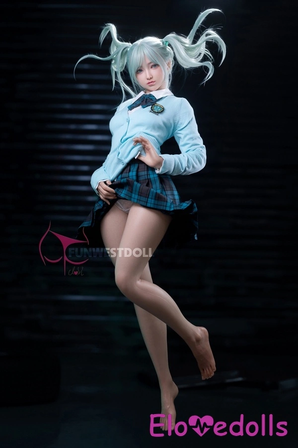 Boneka Seks Anime Atletik Putih Bibir Tipis Silikon A Cup 159cm