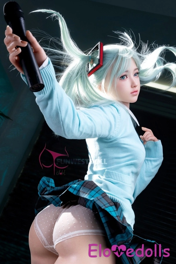 Boneka Seks Anime Putih 159cm A Cup Silikon Payudara Kecil Mata Biru Detail Tampilan 2